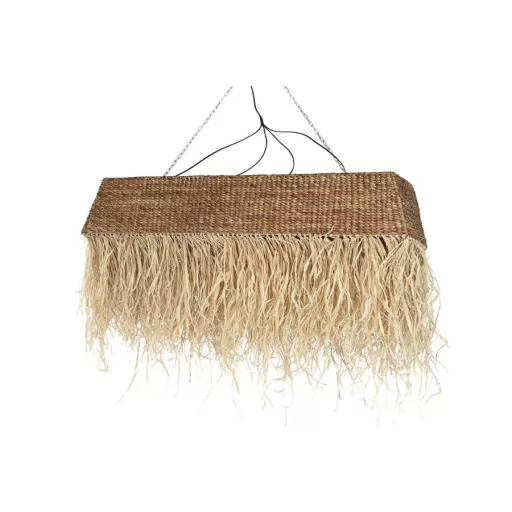 Lámpa mennyezeti raffia 138x33x43 cm natúr