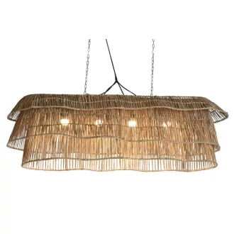 Lámpa mennyezeti rattan 135x55x42 cm natúr