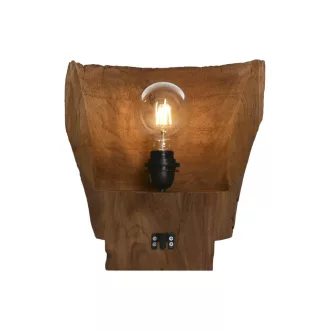 Lámpa fali teakfa 30x15x34 cm natúr, fekete