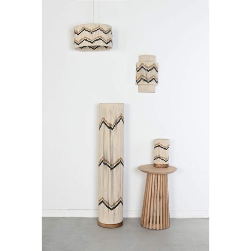 Állólámpa fonott pamut 25x25x125 cm törtfehér