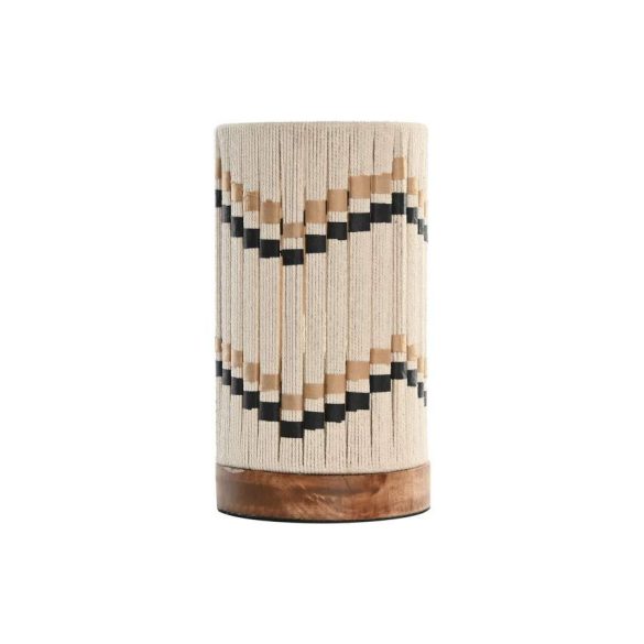 Lampara sobremesa algodon rafia 16x16x28 trenzado