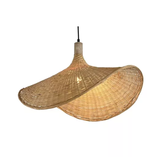 Mennyezeti lámpa rattan 60x60x30 cm világosbarna
