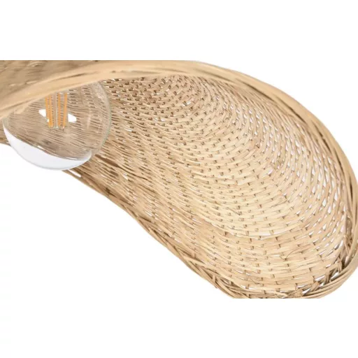 Mennyezeti lámpa rattan 60x60x30 cm világosbarna