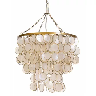 Lampara techo nacar metal 40x40x48 capiz crudo