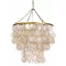 Lampara techo nacar metal 40x40x48 capiz crudo