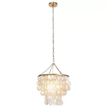Lampara techo nacar metal 40x40x48 capiz crudo