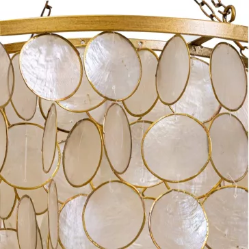 Lampara techo nacar metal 40x40x48 capiz crudo