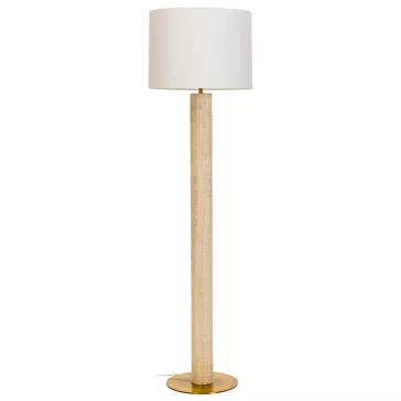Lampara pie rafia metal 42x42x152 crudo