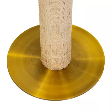 Lampara pie rafia metal 42x42x152 crudo