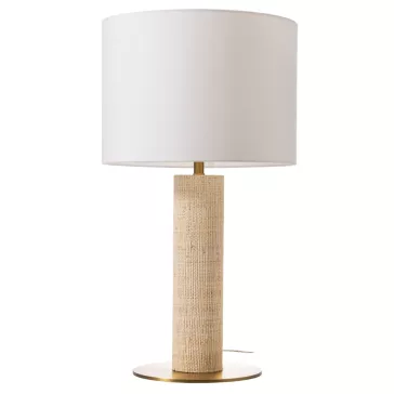 Lampara sobremesa rafia metal 30x30x55 crudo