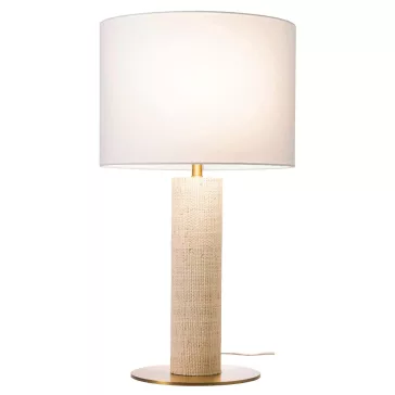 Lampara sobremesa rafia metal 30x30x55 crudo