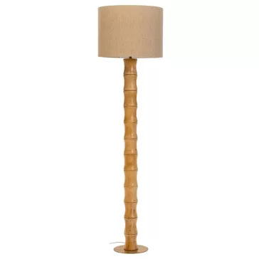 Lampara pie bambu yute 40x40x150 natural marron