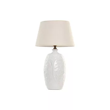Lampara sobremesa porcelana lino 40x40x70 hoja