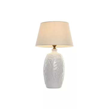 Lampara sobremesa porcelana lino 40x40x70 hoja