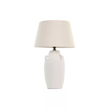 Lampara sobremesa porcelana lino 40x40x64 asas