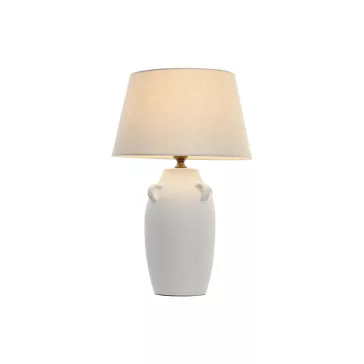 Lampara sobremesa porcelana lino 40x40x64 asas