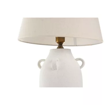 Lampara sobremesa porcelana lino 40x40x64 asas