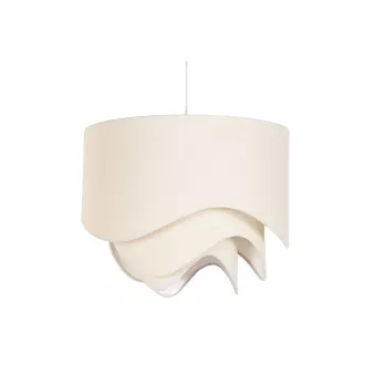 Lampara techo poliester metal 49x49x40 ondas crudo