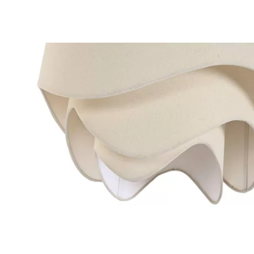 Lampara techo poliester metal 49x49x40 ondas crudo