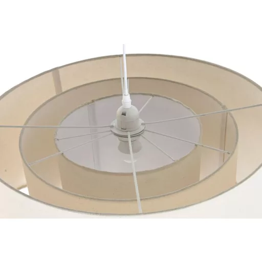 Lampara techo poliester metal 49x49x40 ondas crudo