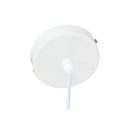 Lampara techo poliester metal 49x49x40 ondas crudo