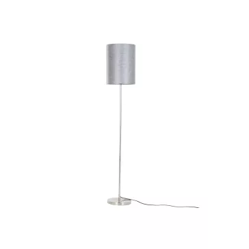Lampara pie poliester metal 30x30x160 gris