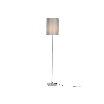 Lampara pie poliester metal 30x30x160 gris