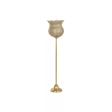 Lampara pie metal 33x33x140 dorado