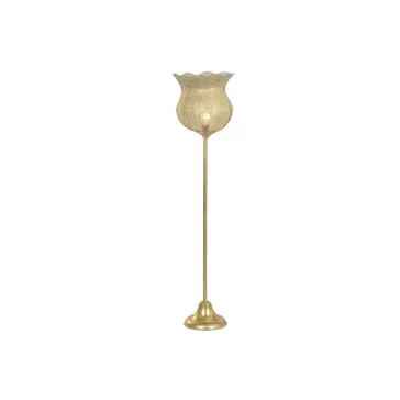 Lampara pie metal 33x33x140 dorado