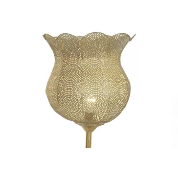 Lampara pie metal 33x33x140 dorado