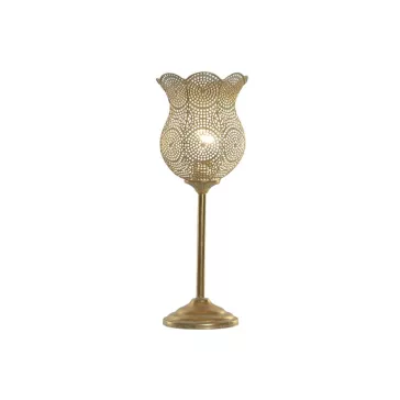 Lampara sobremesa metal 21x21x50 dorado
