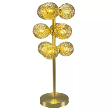 Lampara sobremesa cristal metal 24x24x58 bolas