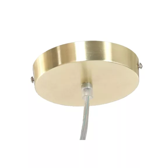 Lampara techo cristal metal 24x24x60 bolas dorado