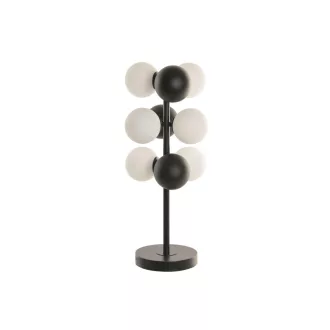 Lampara sobremesa metal cristal 24x24x68 bolas