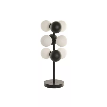 Lampara sobremesa metal cristal 24x24x68 bolas