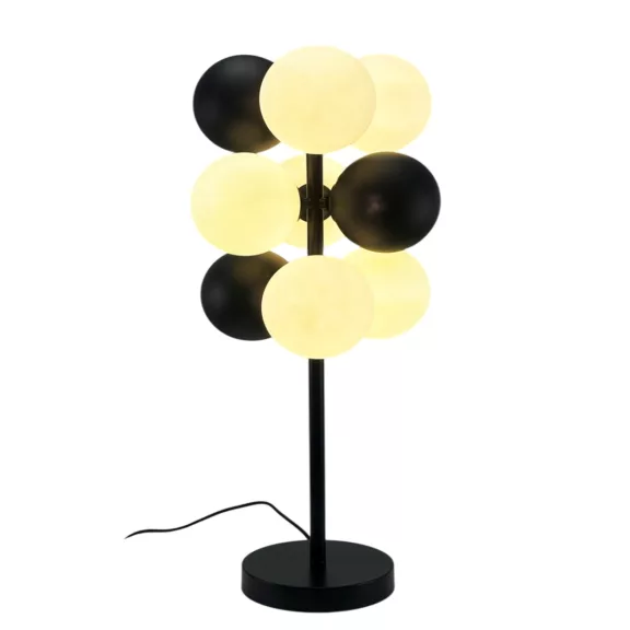 Lampara sobremesa metal cristal 24x24x68 bolas