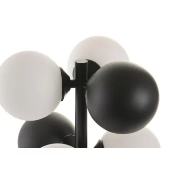 Lampara sobremesa metal cristal 24x24x68 bolas