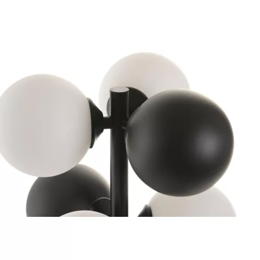 Lampara sobremesa metal cristal 24x24x68 bolas