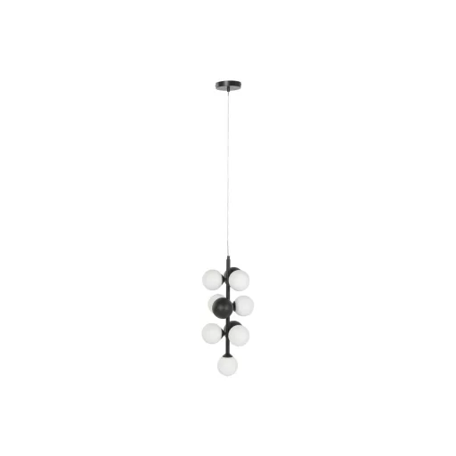 Lampara techo metal cristal 24x24x60 bolas negro