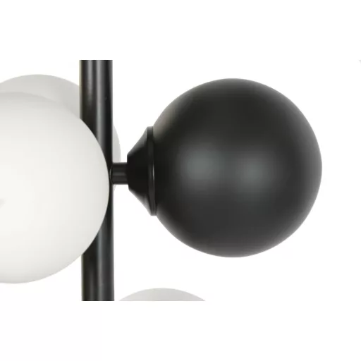 Lampara techo metal cristal 24x24x60 bolas negro