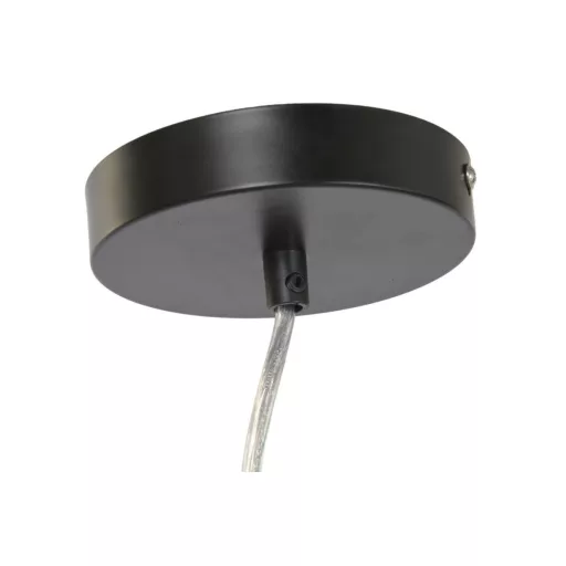 Lampara techo metal cristal 24x24x60 bolas negro