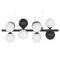 Lampara techo metal cristal 60x20x96 bolas negro