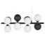 Lampara techo metal cristal 60x20x96 bolas negro
