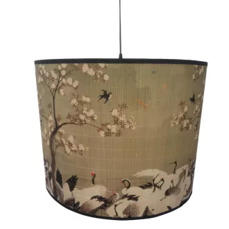 Lampara techo bambu metal 55x55x42 garzas cerezo
