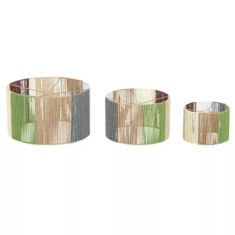 Pantalla set 3 fibra 52,5x52,5x30,5 lampara con ba