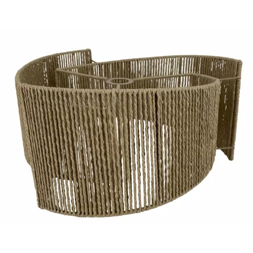 Pantalla fibra metal 48x45x22 natural marron
