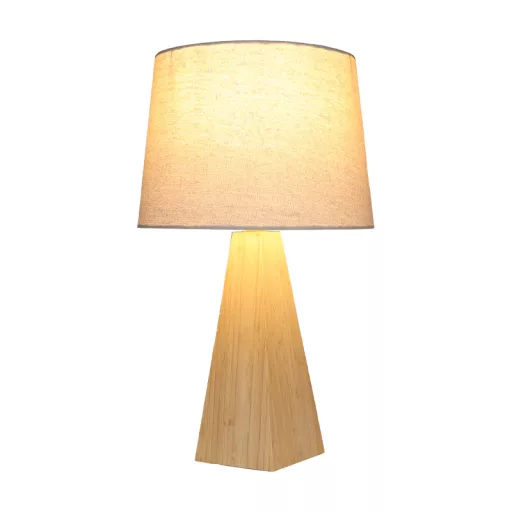 Lampara sobremesa bambu lino 30x30x51 natural