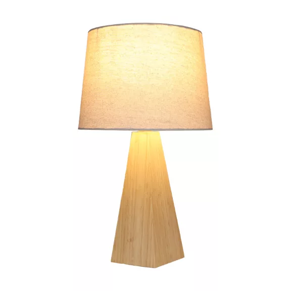 Lampara sobremesa bambu lino 30x30x51 natural