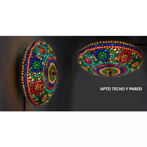 Lampara techo cristal 38x38x14 pared tambien