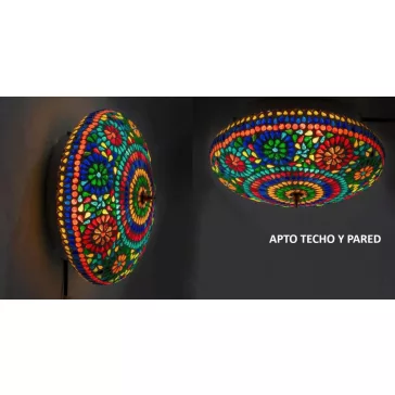 Lampara techo cristal 38x38x14 pared tambien